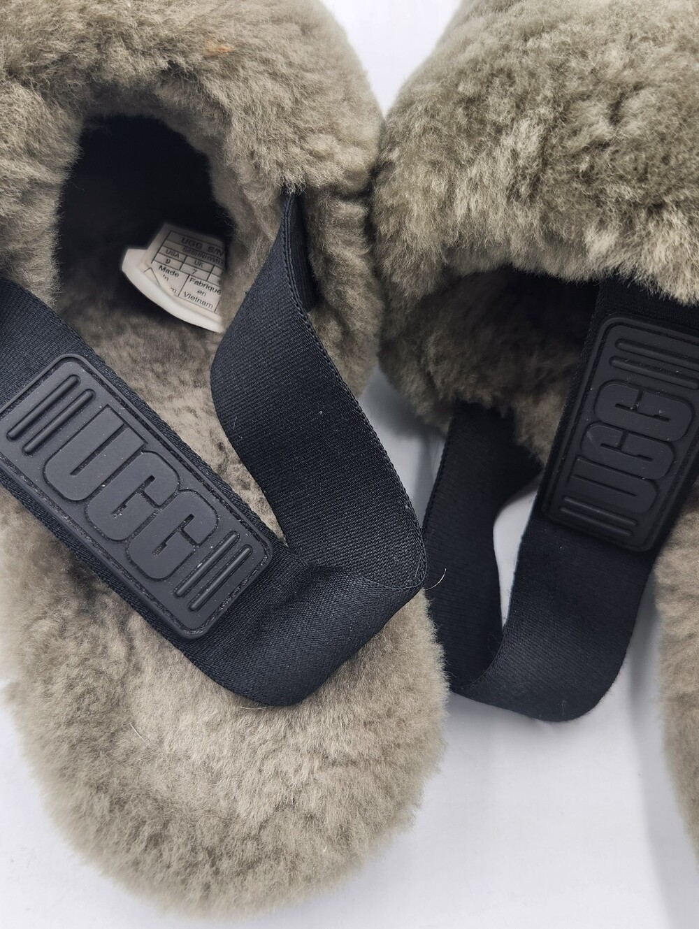 UGG Super Fluff Slippers Womens 9 Burnt Olive Closed Toe Sheepskin Platform - Picture 10 of 16
